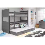 Poschodová posteľ Rico 3 trojmiestna 190cm x 80cm sivá